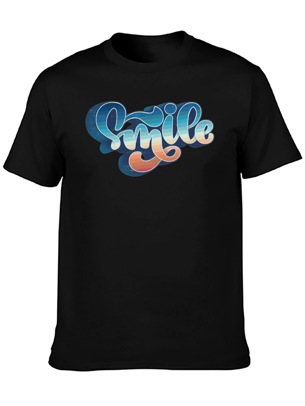 Retro Smile Graphic Black Tee