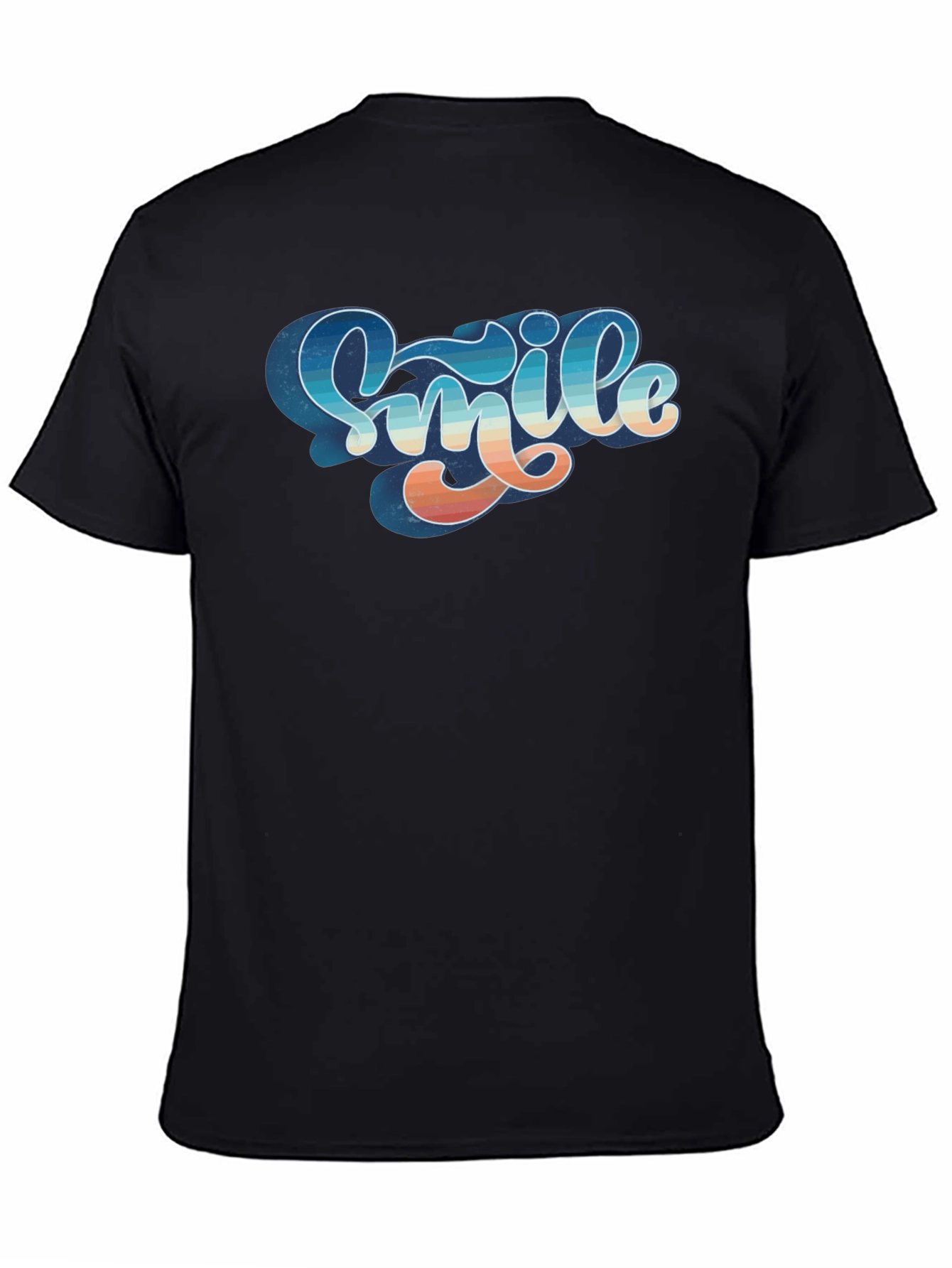 Retro Smile Graphic Black Tee