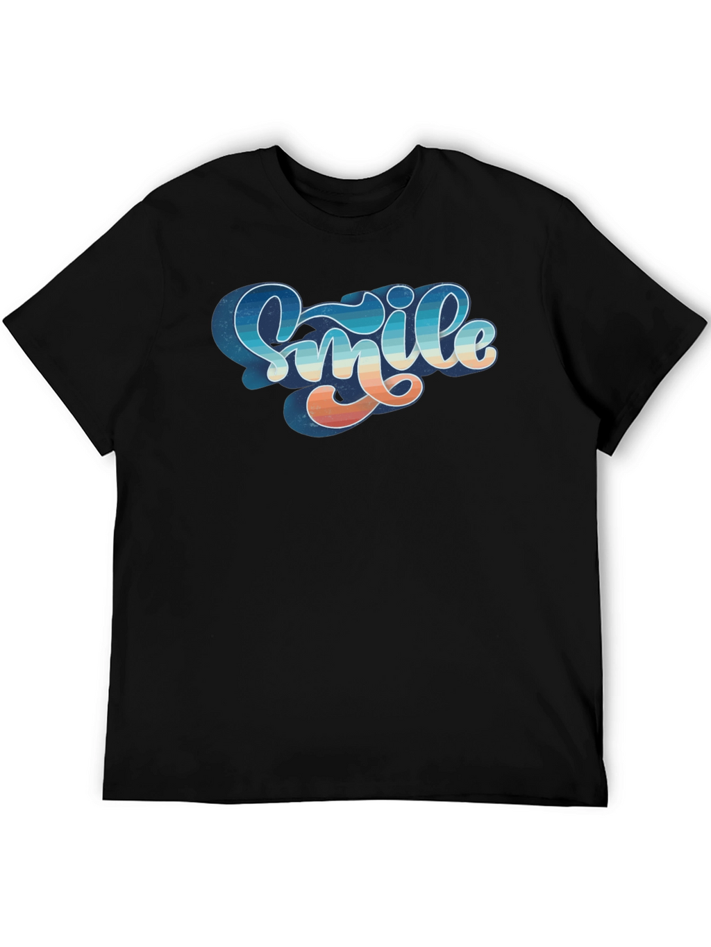 Retro Smile Graphic Black Tee