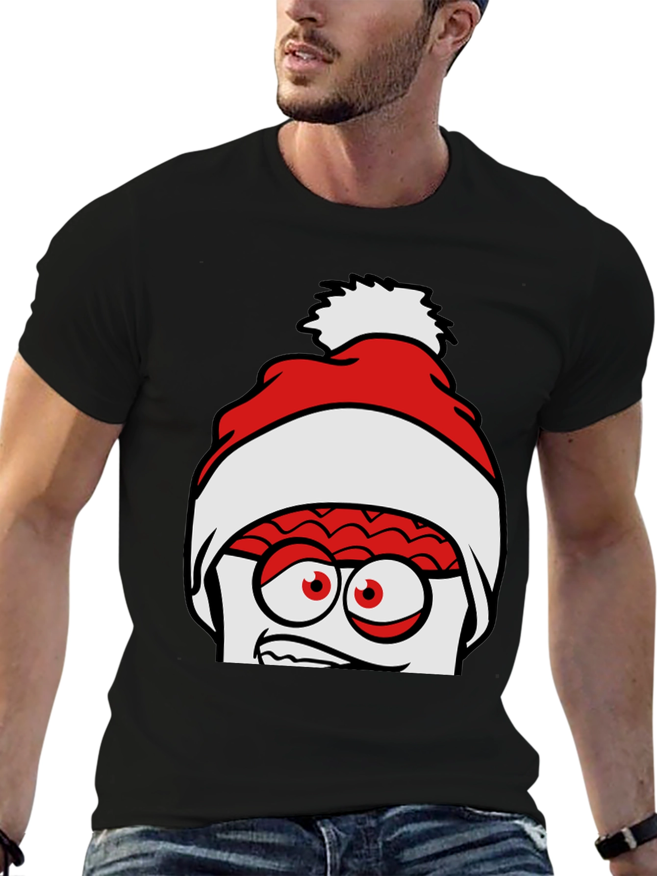 Crazy Santa Brain Graphic Tee - Unique Holiday Style
