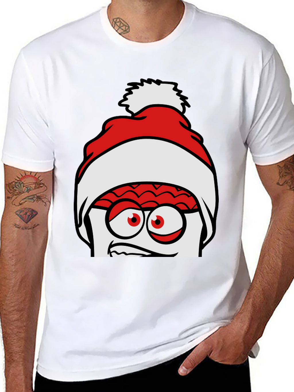 Crazy Santa Brain Graphic Tee - Unique Holiday Style