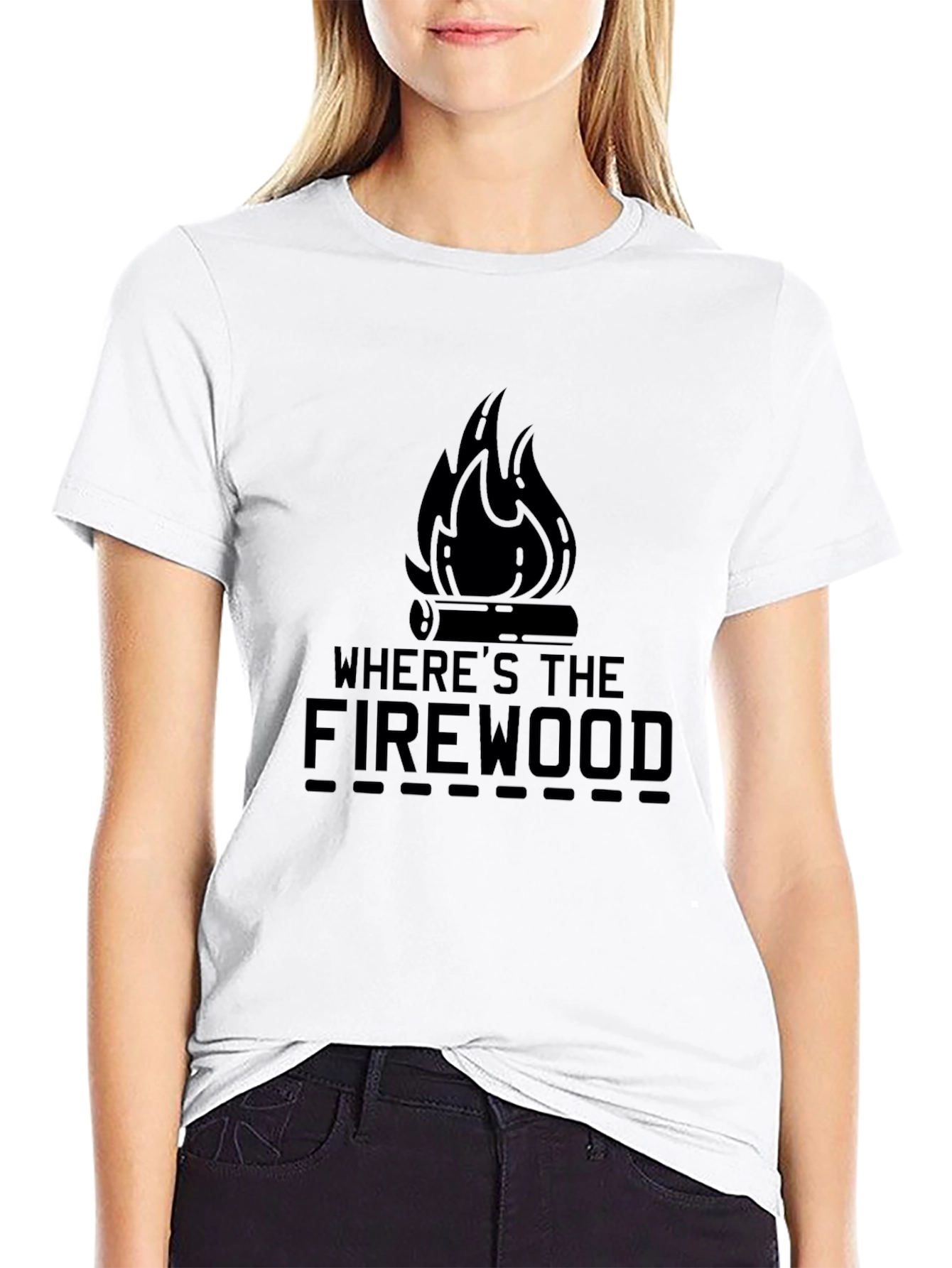 Wheres The Firewood Black Graphic Tee