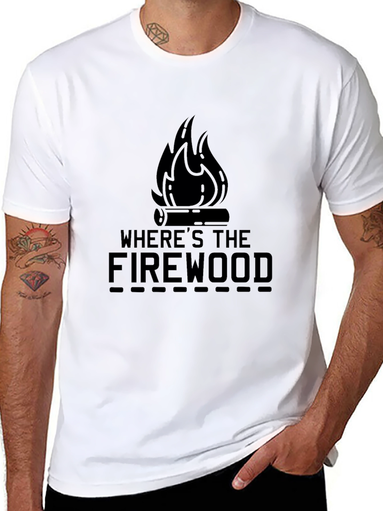 Wheres The Firewood Black Graphic Tee