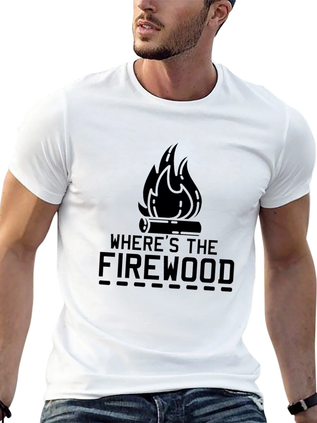 Wheres The Firewood Black Graphic Tee