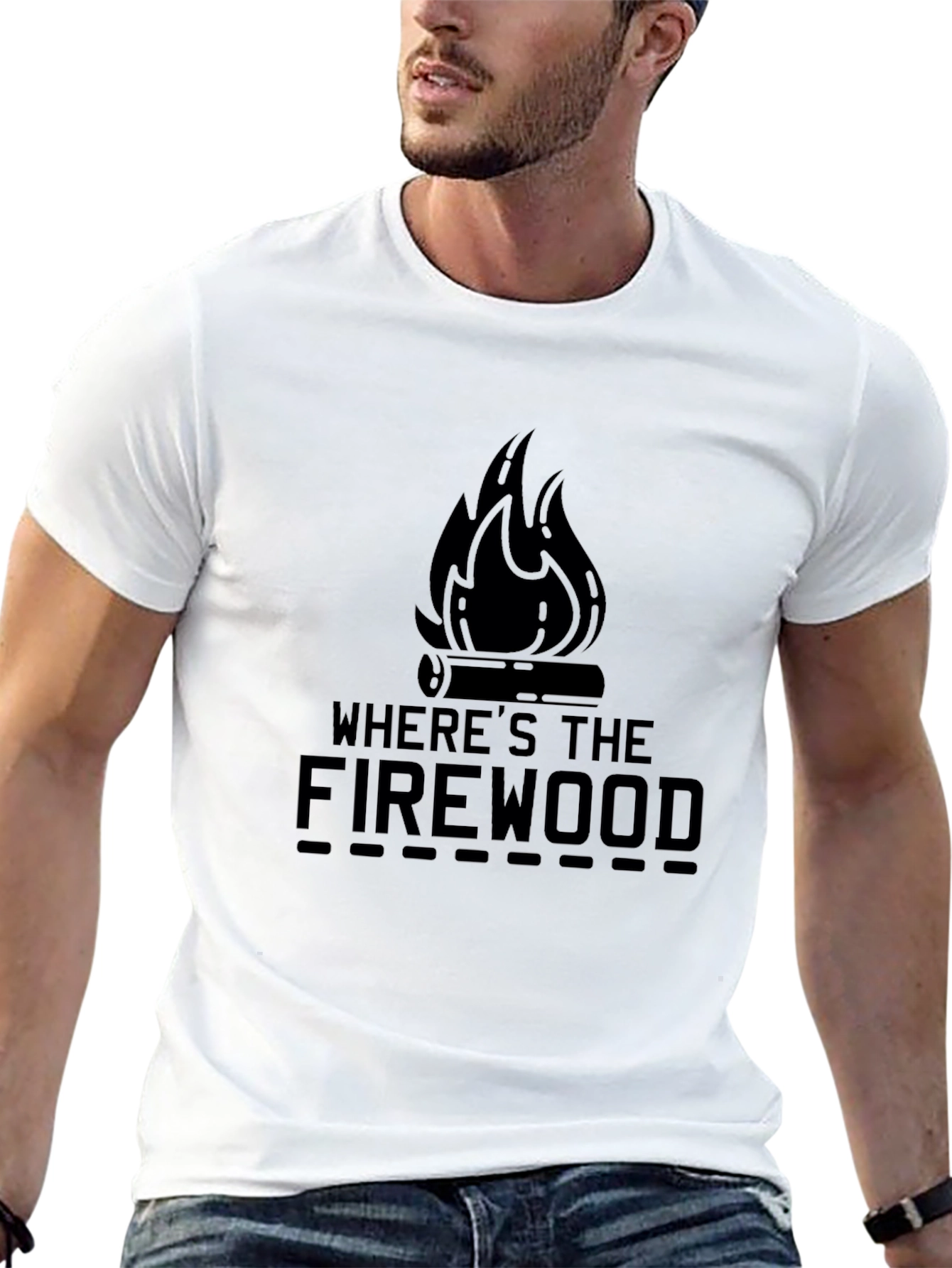 Wheres The Firewood Black Graphic Tee