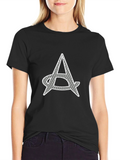 Mens Black Tee with Graphic A Print