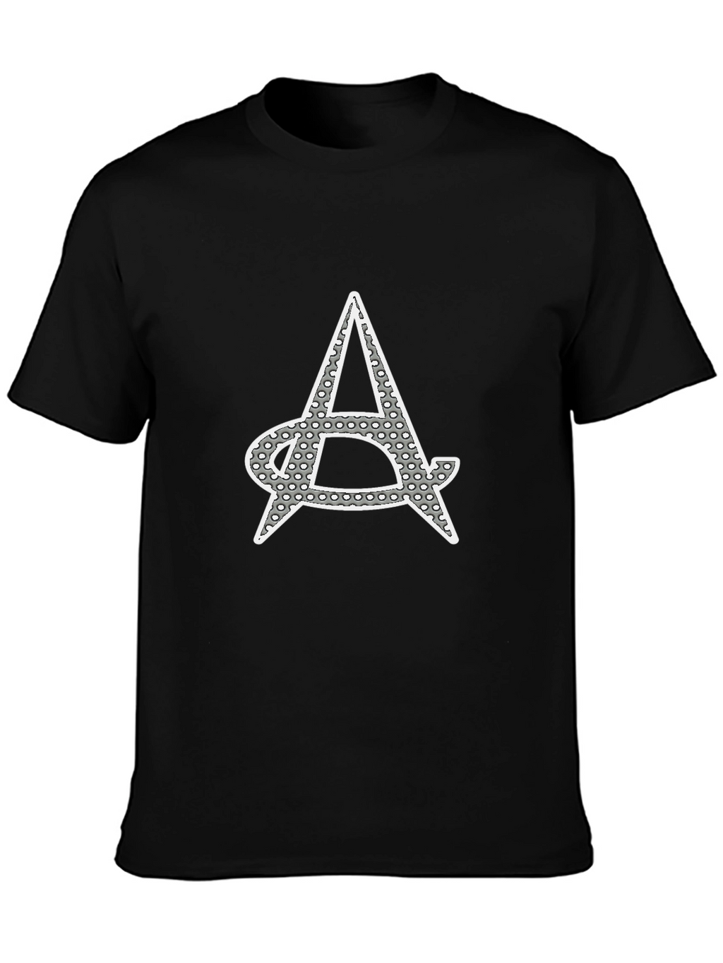 Mens Black Tee with Graphic A Print