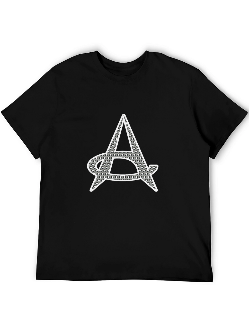 Mens Black Tee with Graphic A Print