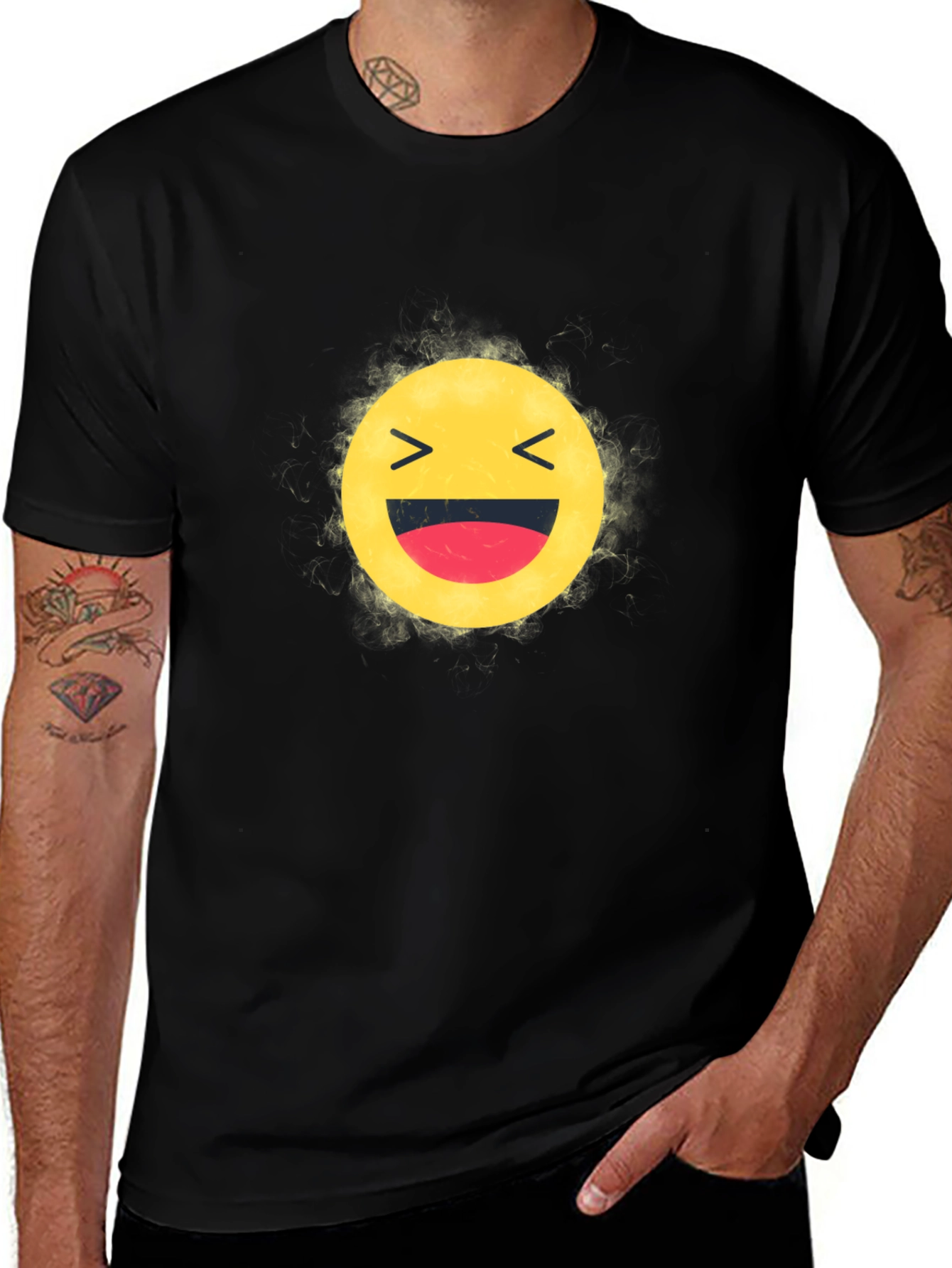 Laughing Emoji Black T-Shirt