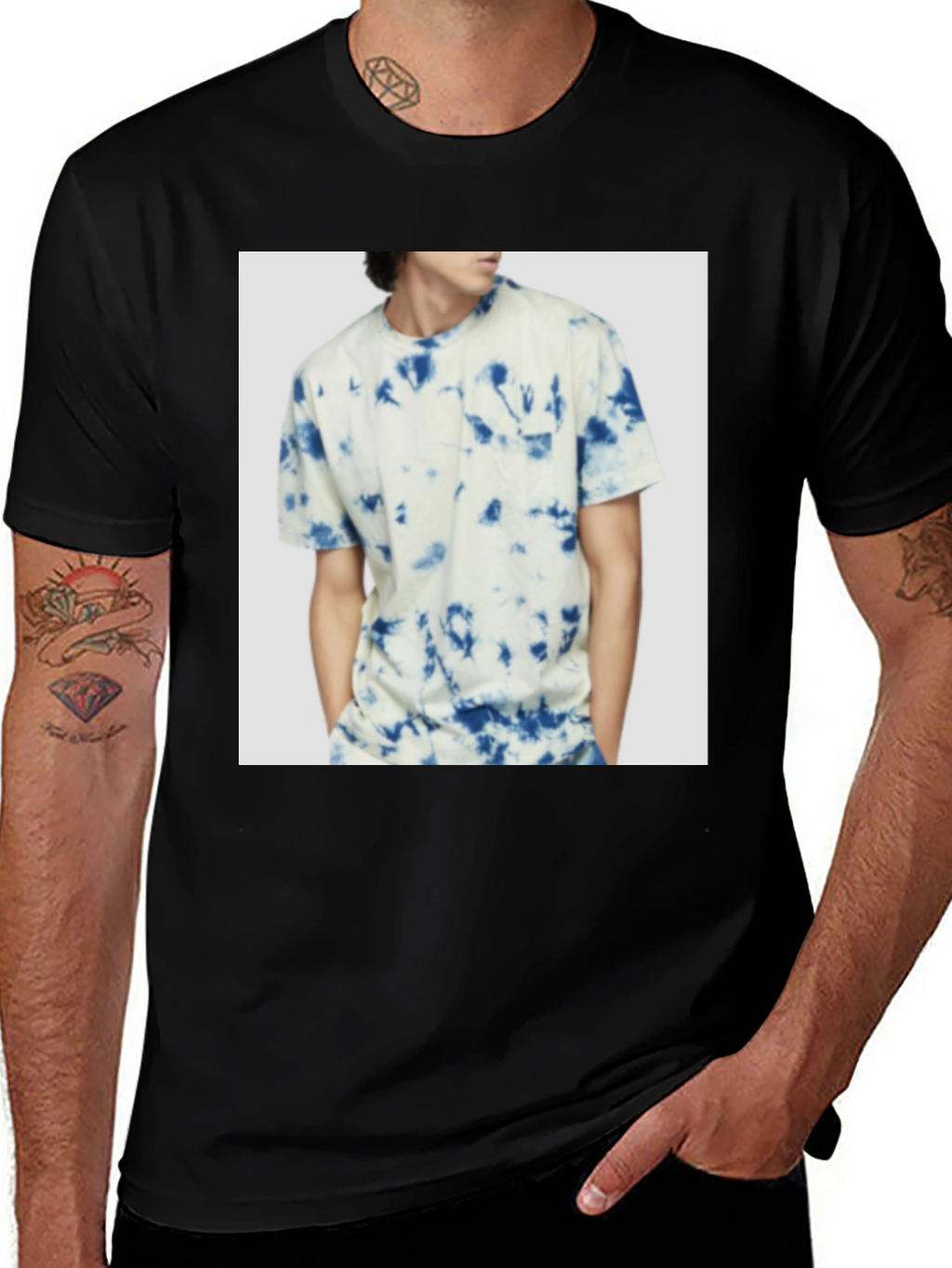 Mens Black Crew Neck T-Shirt
