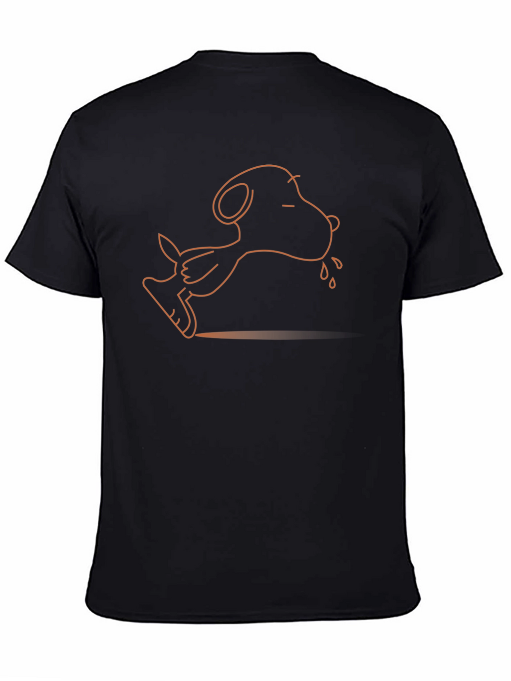 Snoopy Jogging Outline Graphic Black Tee