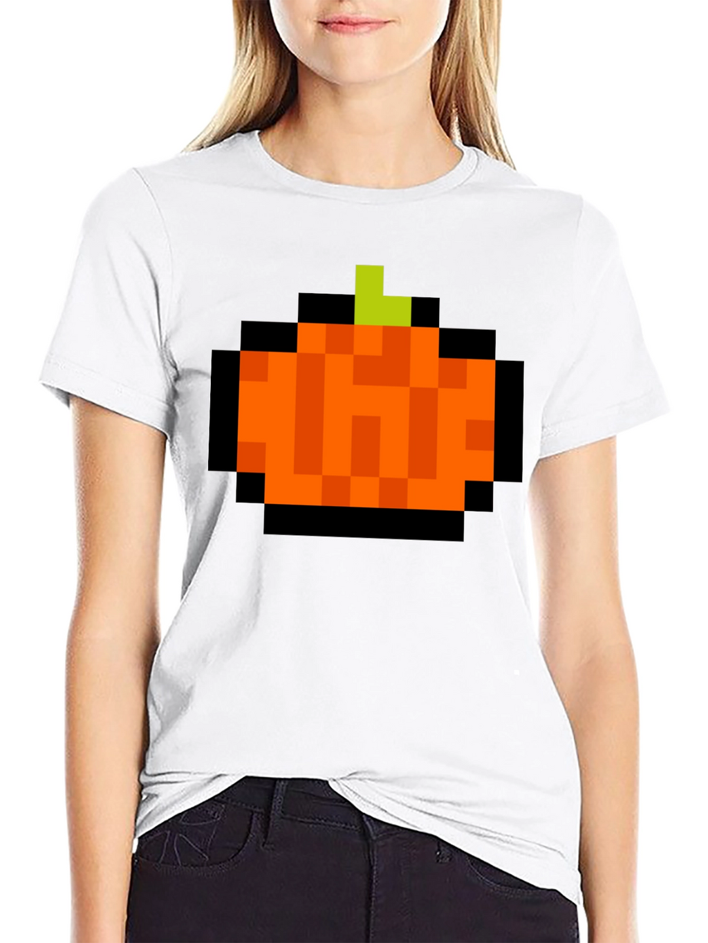 Pixelated Pumpkin T-Shirt - Retro Halloween Tee