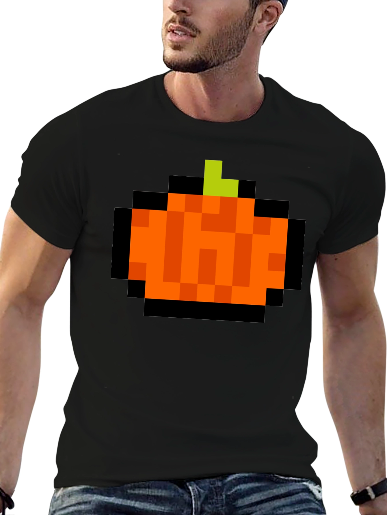 Pixelated Pumpkin T-Shirt - Retro Halloween Tee