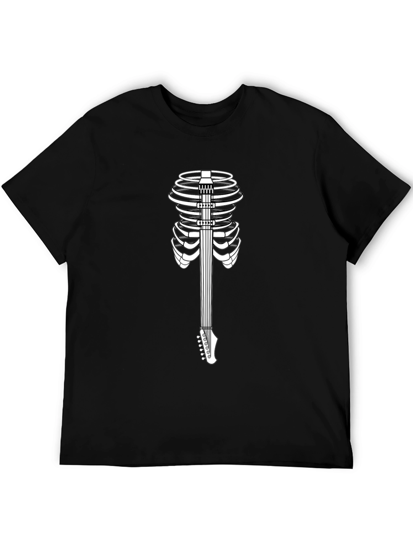 Guitar Rib Cage Graphic Tee - Black