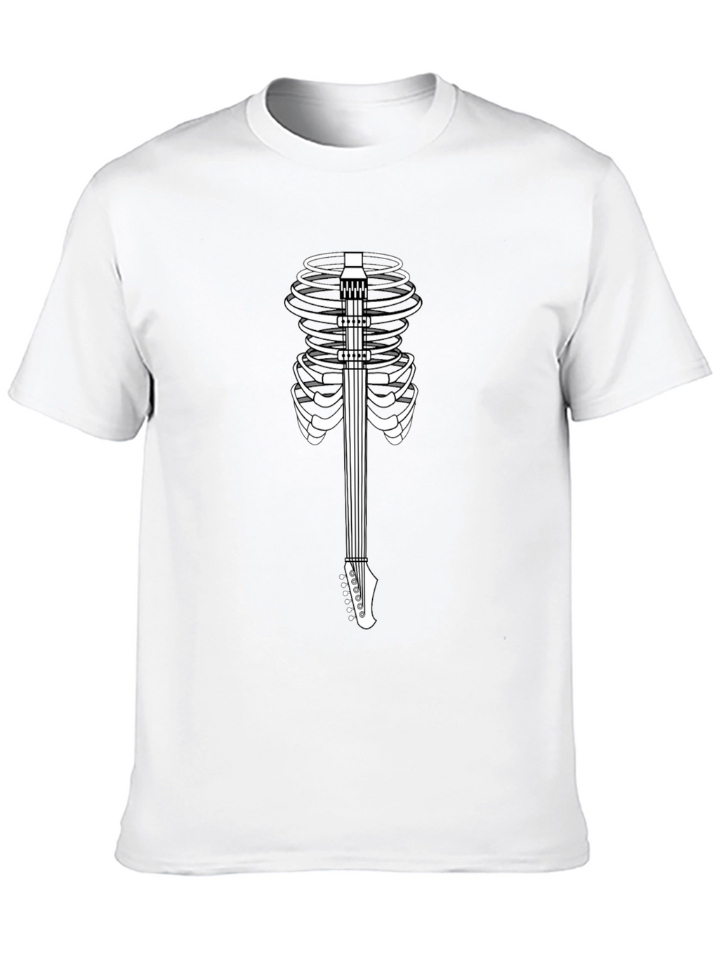 Guitar Rib Cage Graphic Tee - Black
