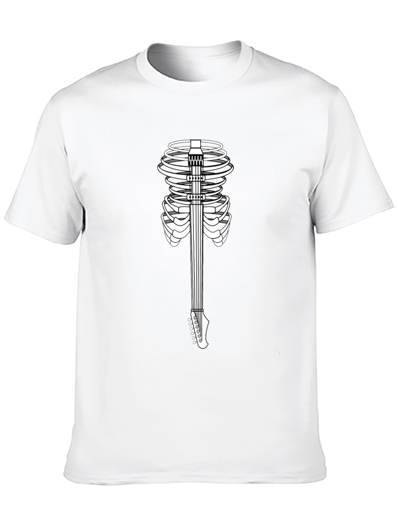 Guitar Rib Cage Graphic Tee - Black