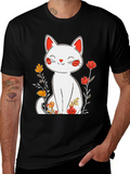 Floral Cat Graphic Tee