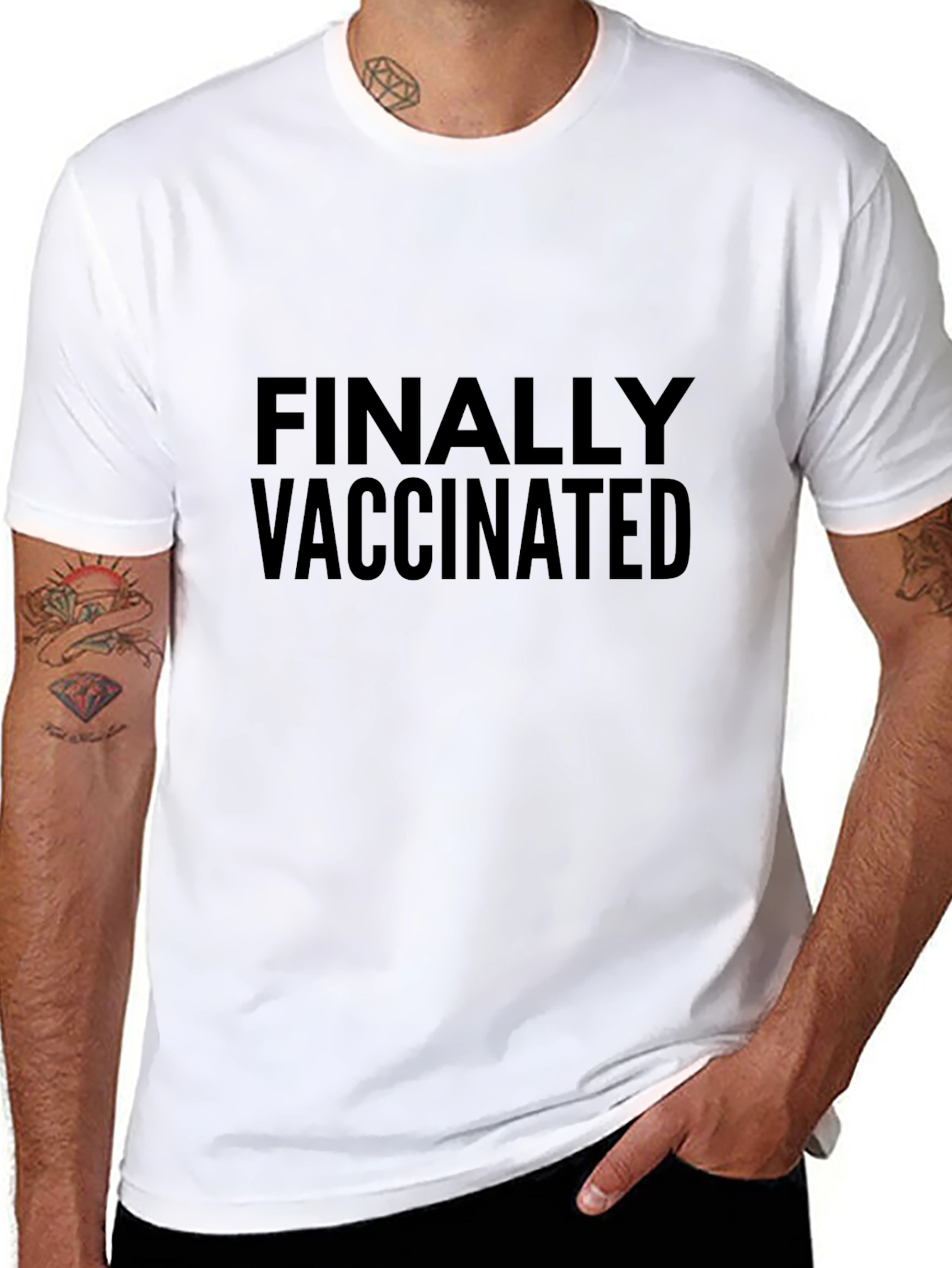 Finally Vaccinated Crew Neck T-Shirt