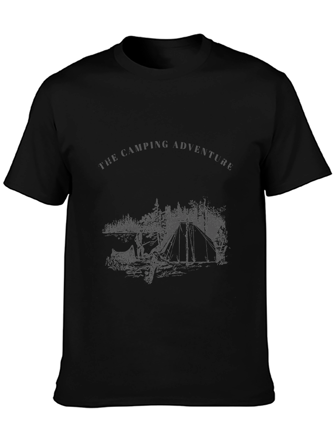 Camping Adventure Graphic Tee - Black
