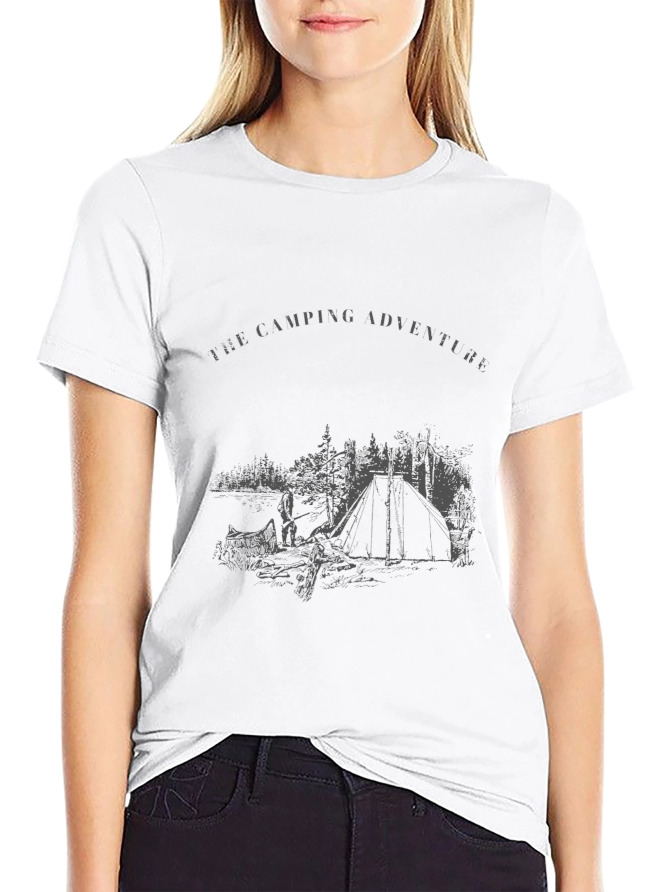 Camping Adventure Graphic Tee - Black