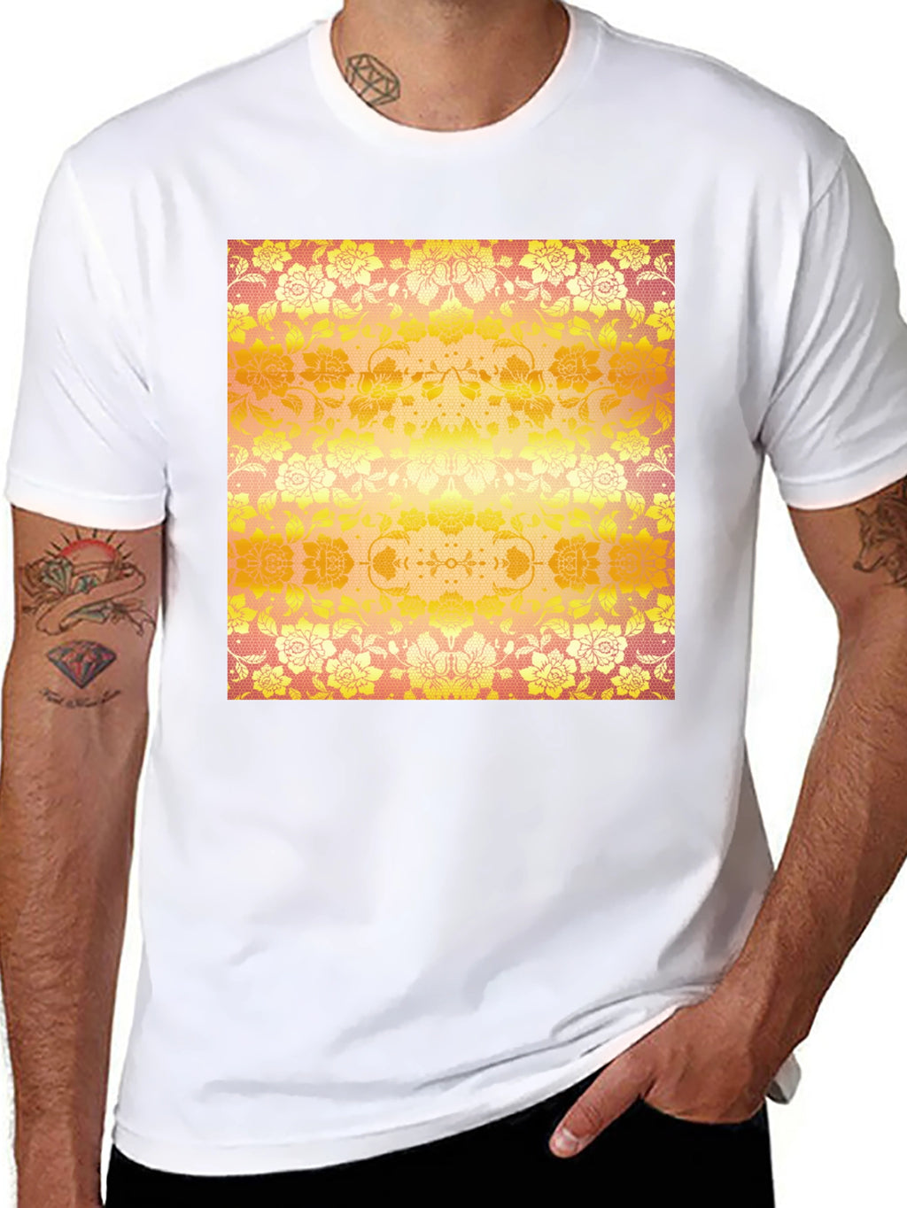 Floral Print T-Shirt - Unique Design