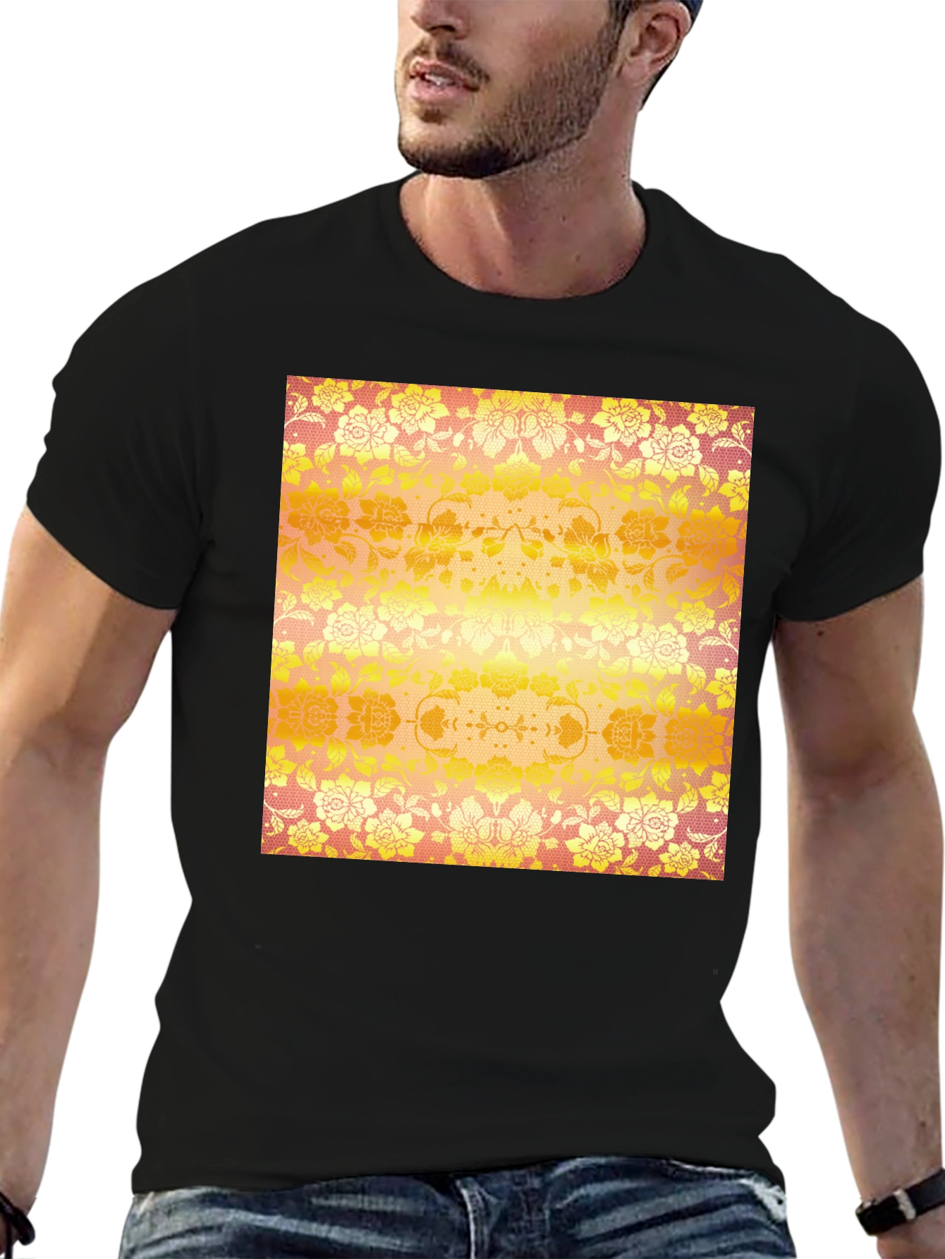 Floral Print T-Shirt - Unique Design