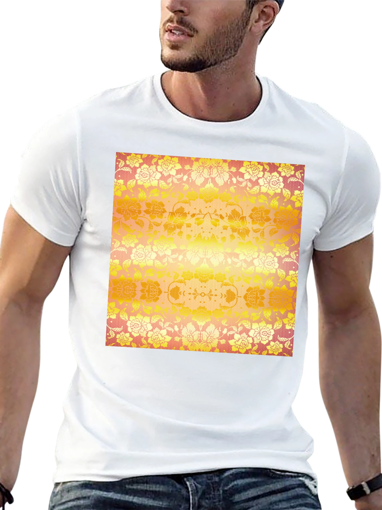 Floral Print T-Shirt - Unique Design