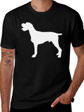 Dog Silhouette Graphic Tee - Black