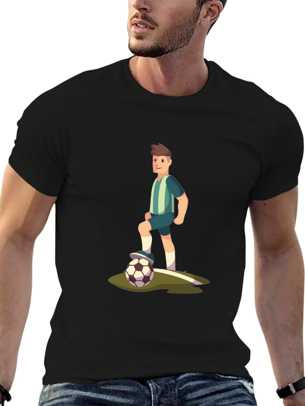 Soccer Player Graphic Tee - Stylish & Comfortable