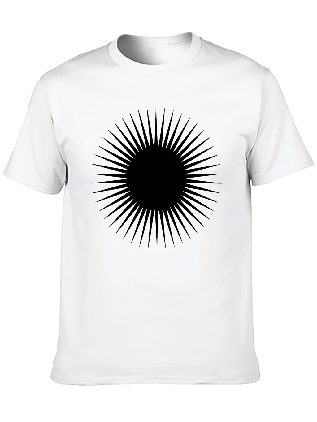 Abstract Sunburst Graphic Tee - Black