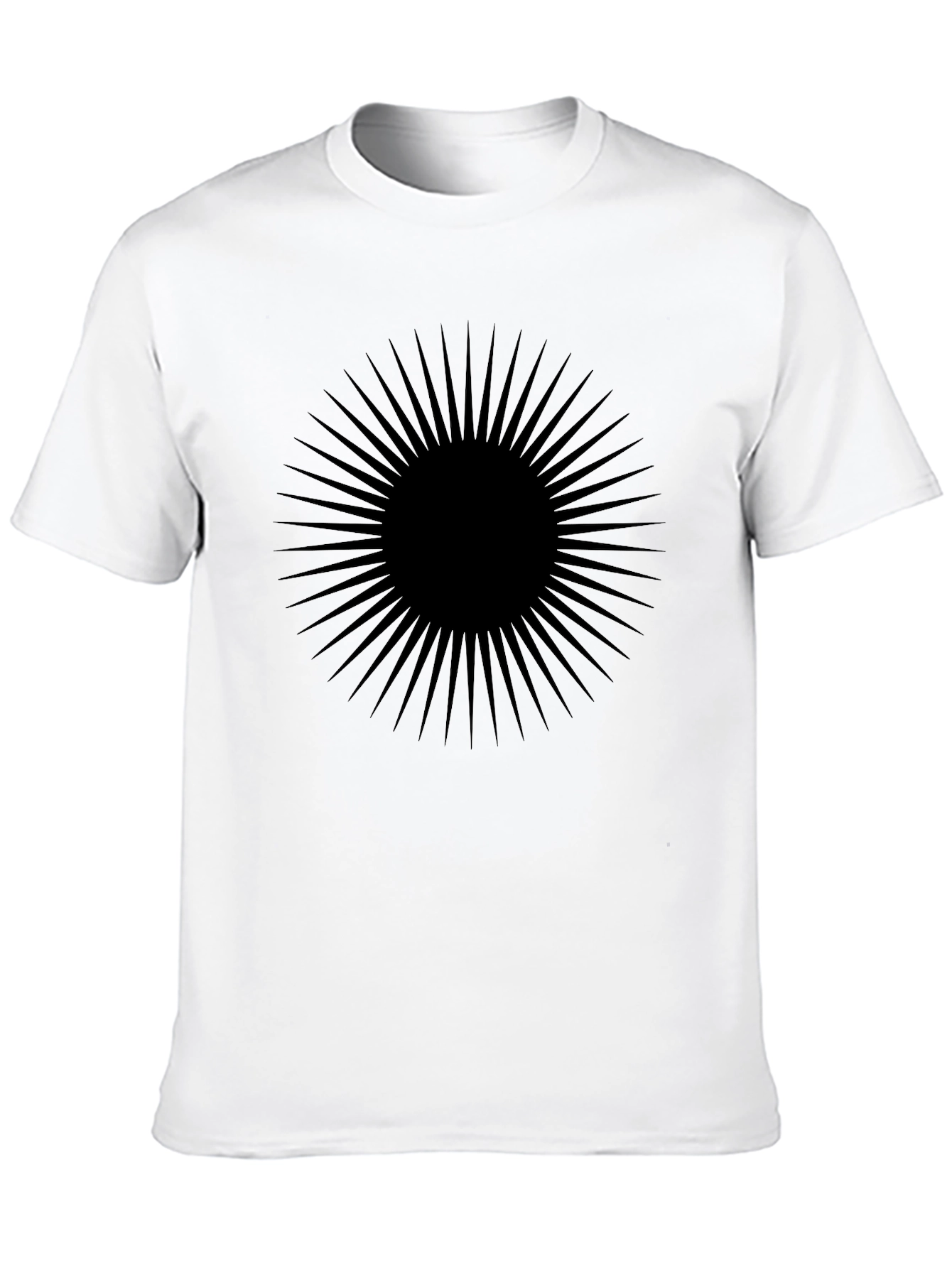 Abstract Sunburst Graphic Tee - Black