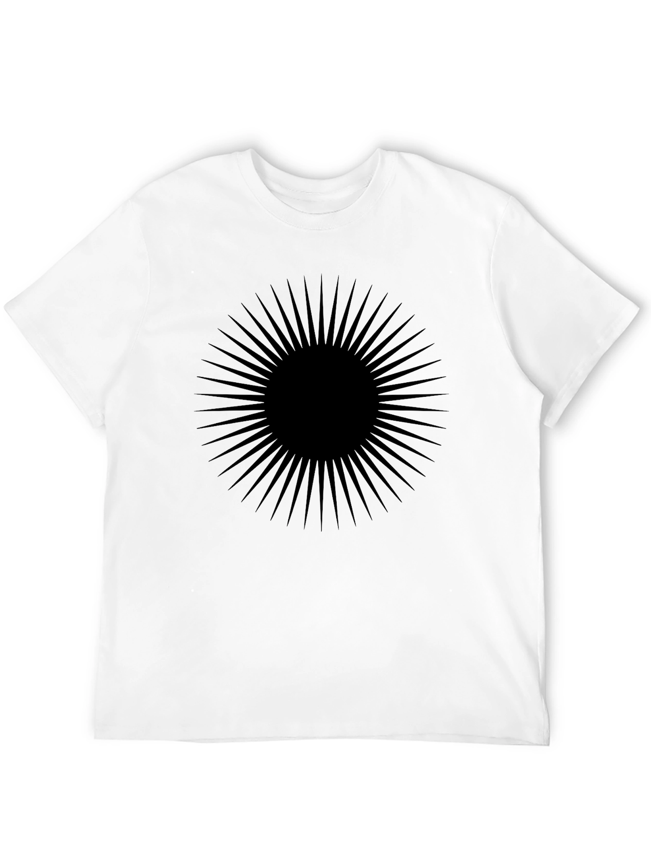 Abstract Sunburst Graphic Tee - Black