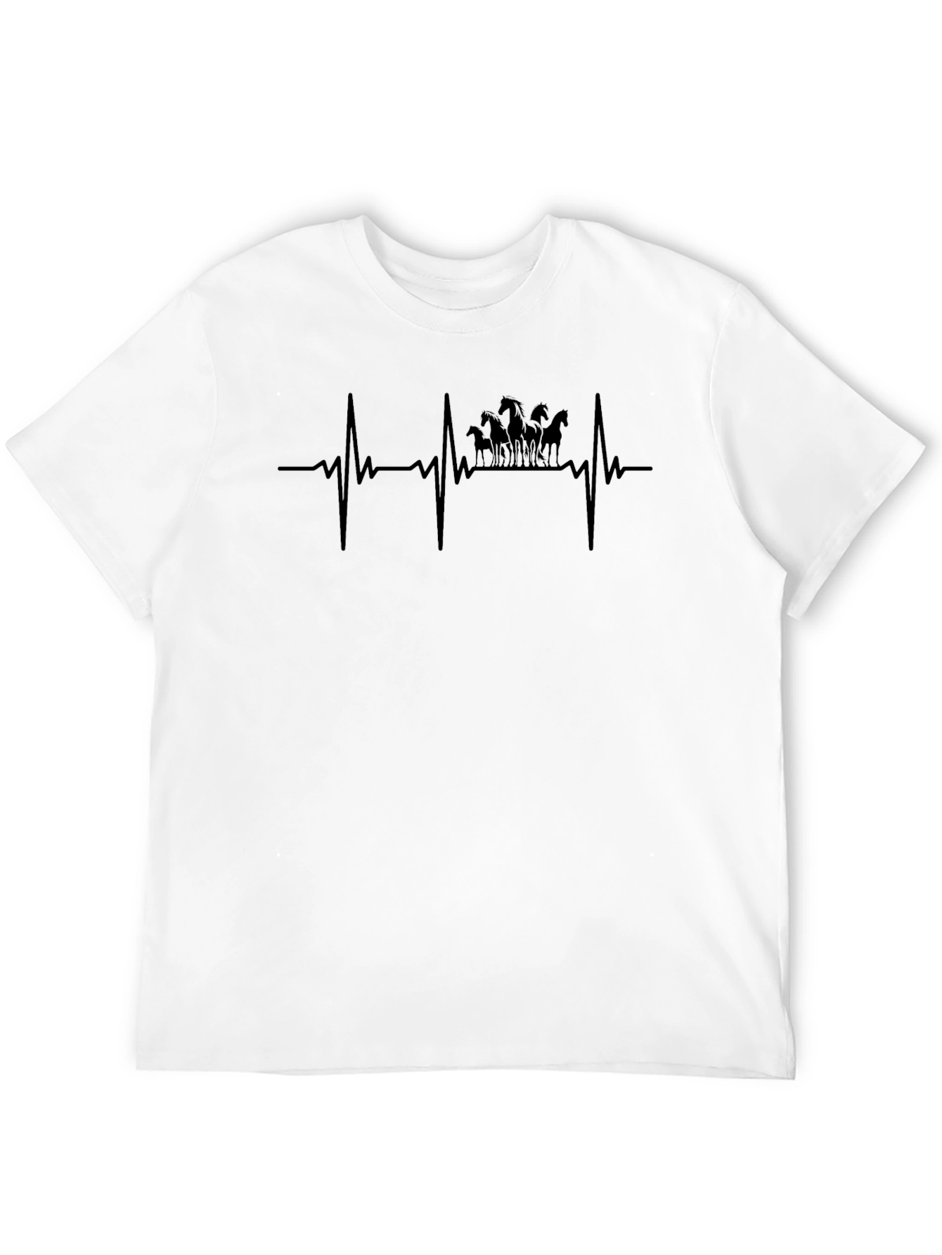 Horse Heartbeat Graphic Tee - Equestrian Lover Shirt