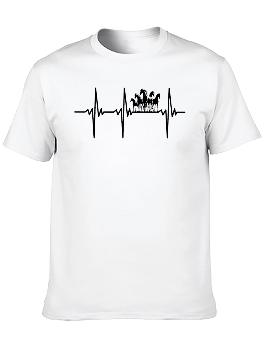 Horse Heartbeat Graphic Tee - Equestrian Lover Shirt