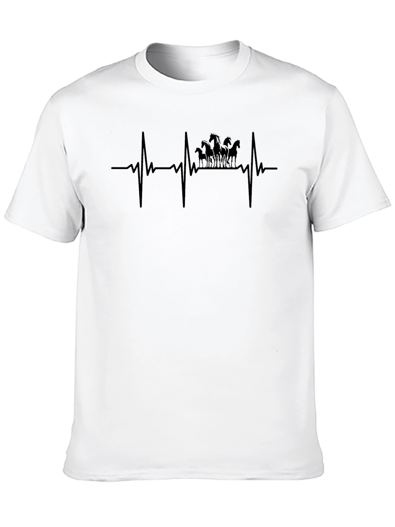 Horse Heartbeat Graphic Tee - Equestrian Lover Shirt