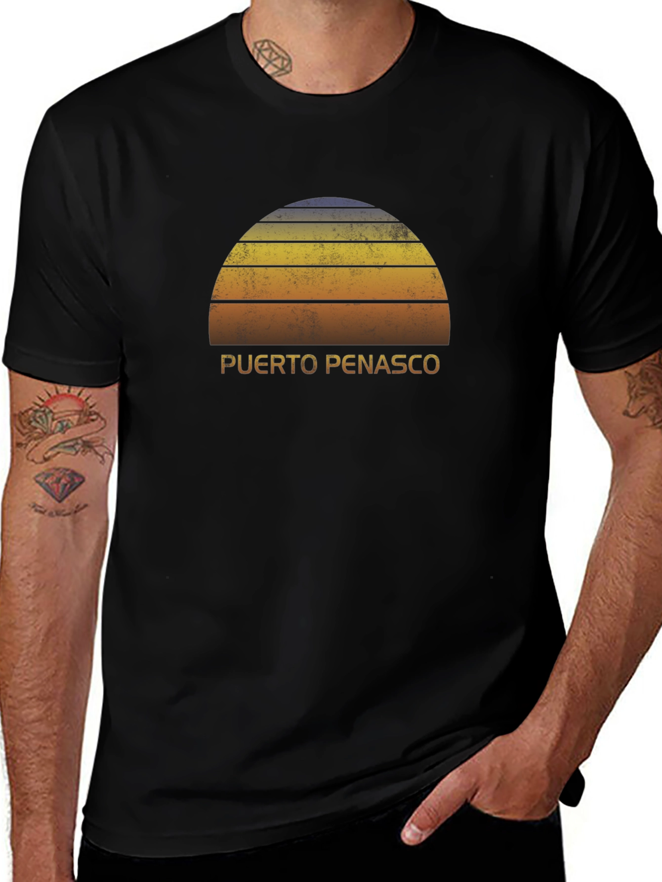 Puerto Penasco Retro Sunset Graphic T-Shirt