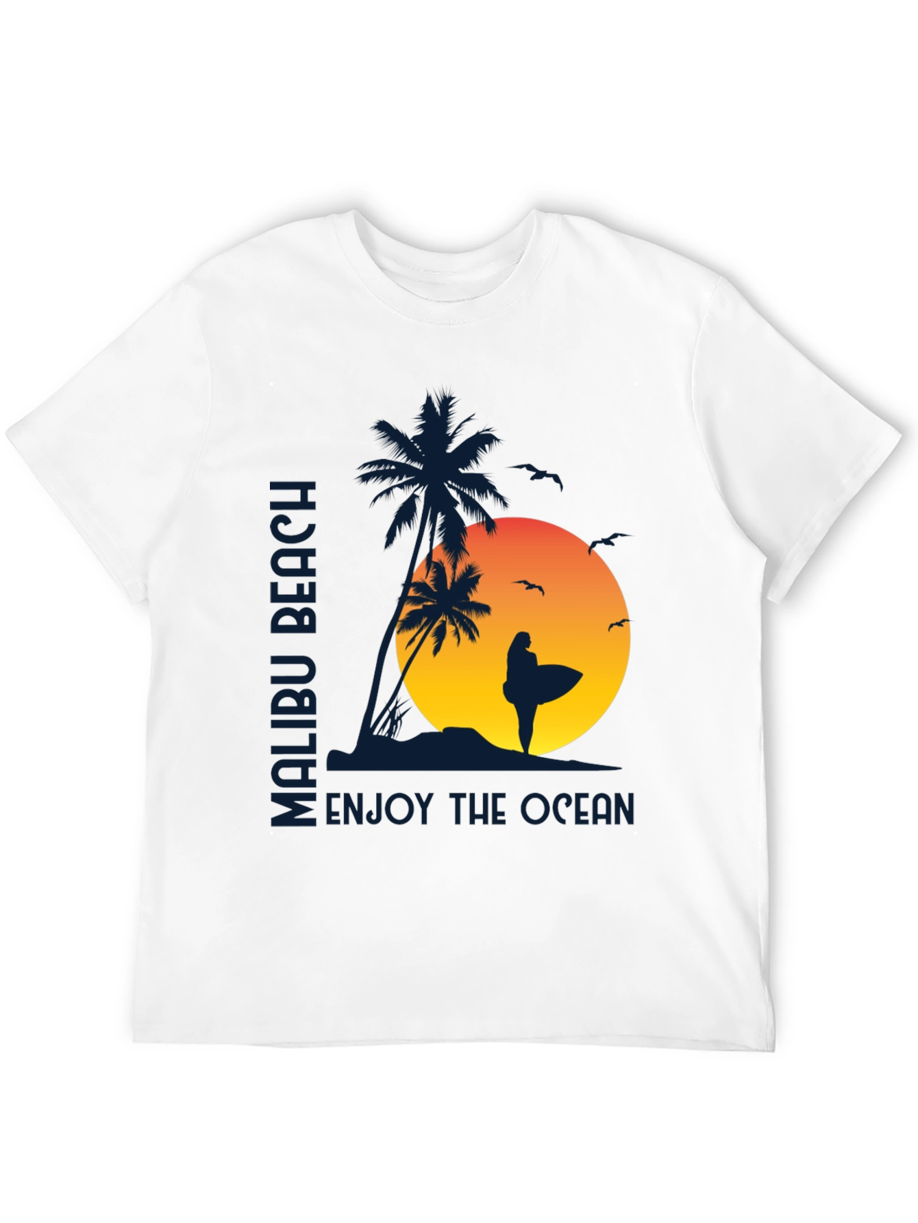 Malibu Beach Surfer T-Shirt - Enjoy the Ocean