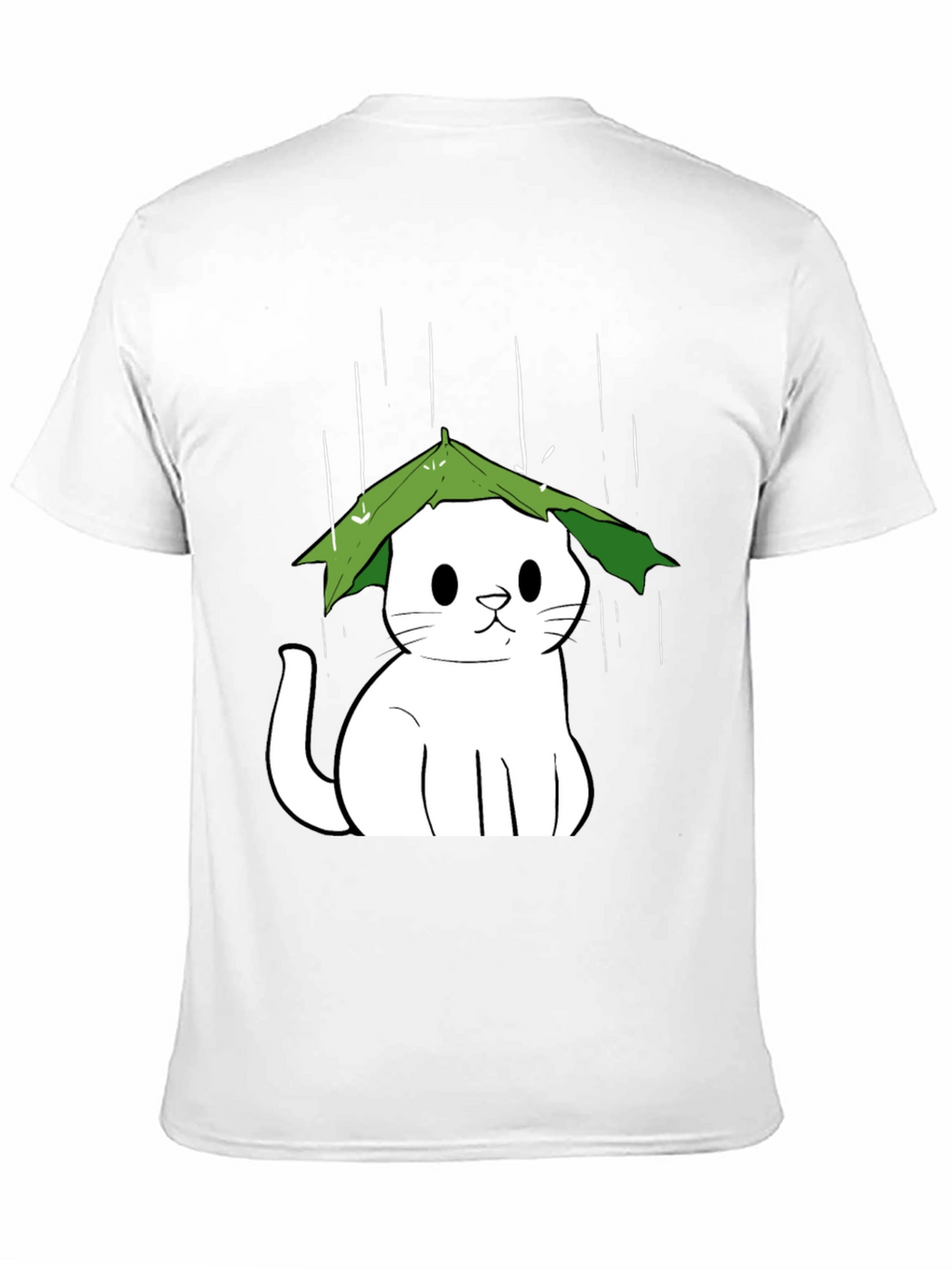 Cat Under Leaf Umbrella T-Shirt