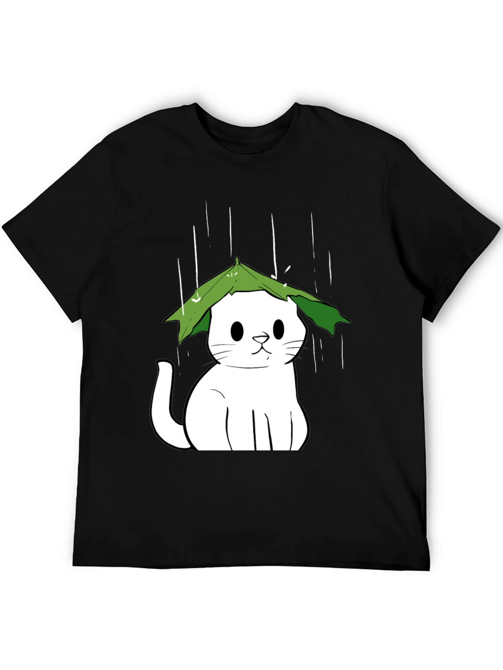 Cat Under Leaf Umbrella T-Shirt