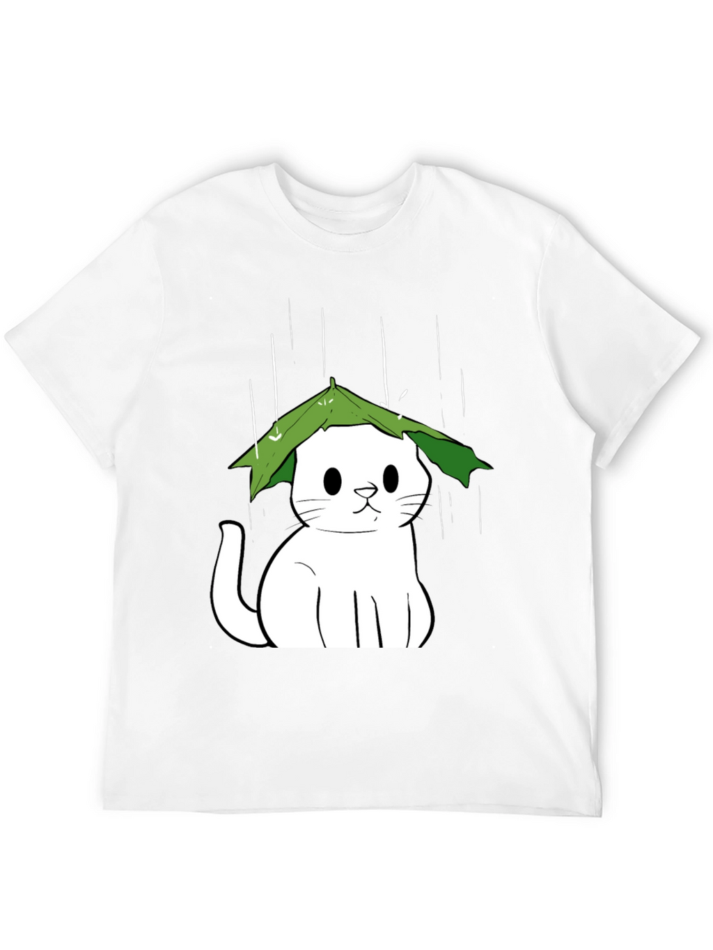 Cat Under Leaf Umbrella T-Shirt