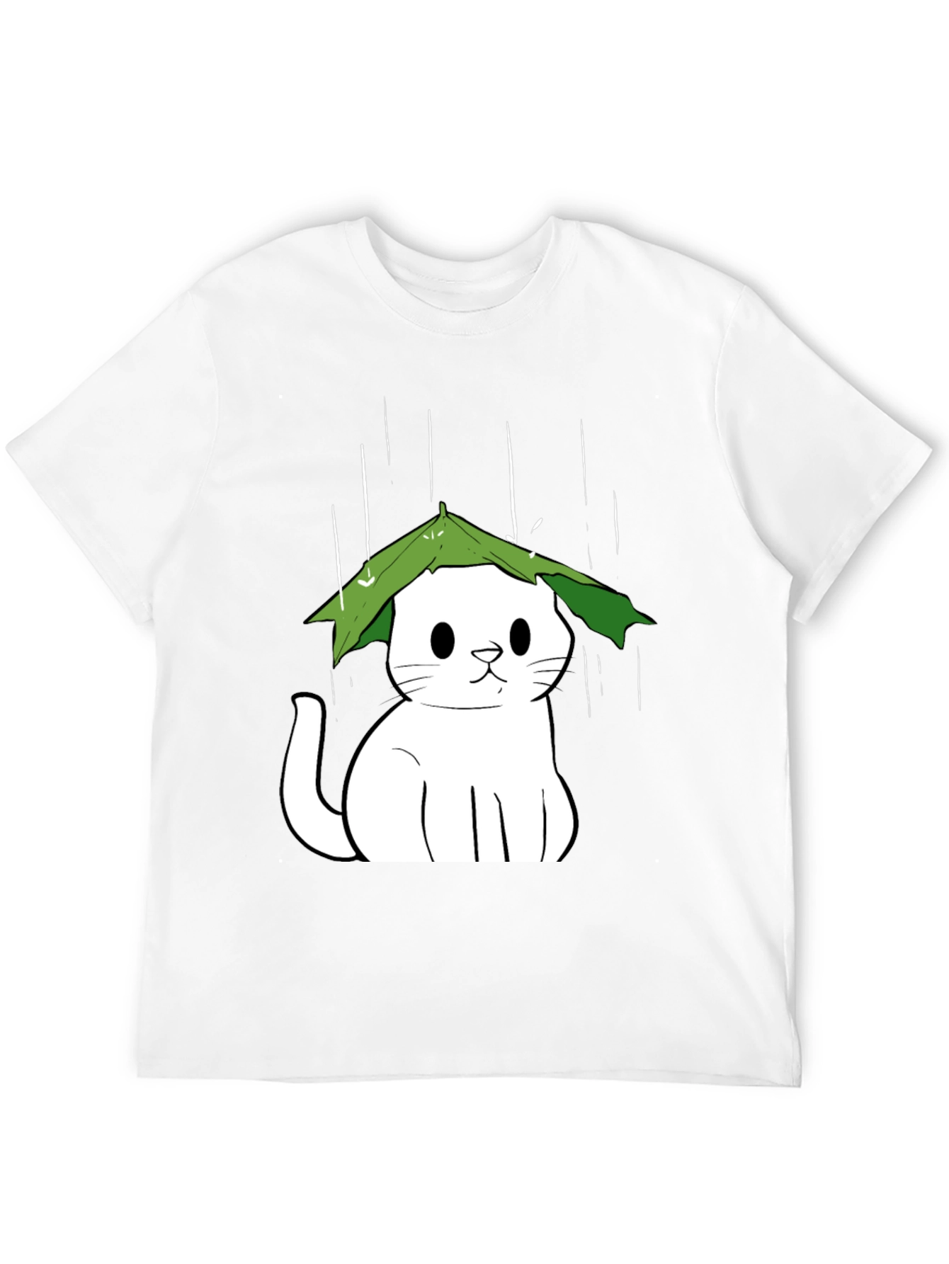 Cat Under Leaf Umbrella T-Shirt