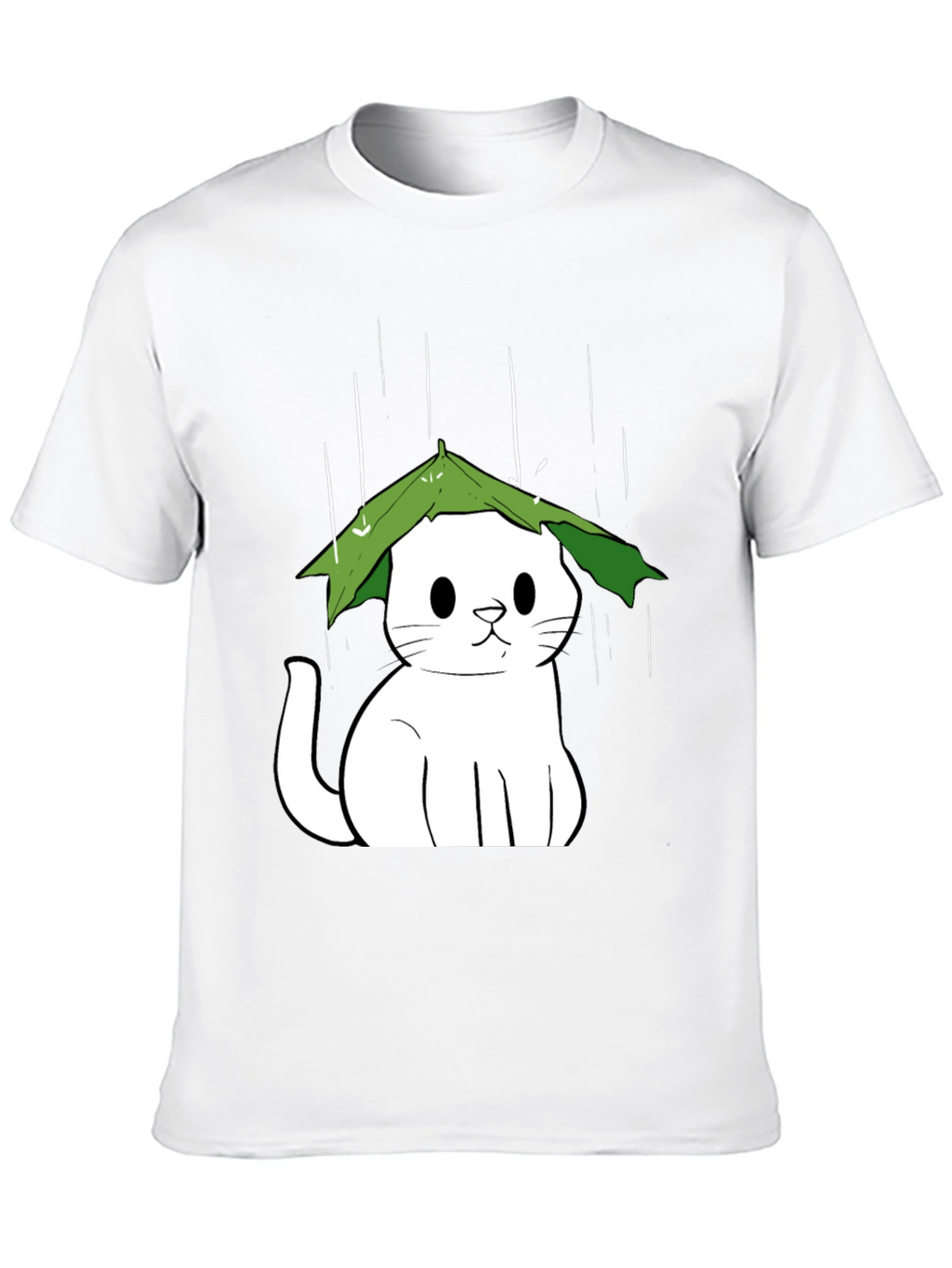 Cat Under Leaf Umbrella T-Shirt