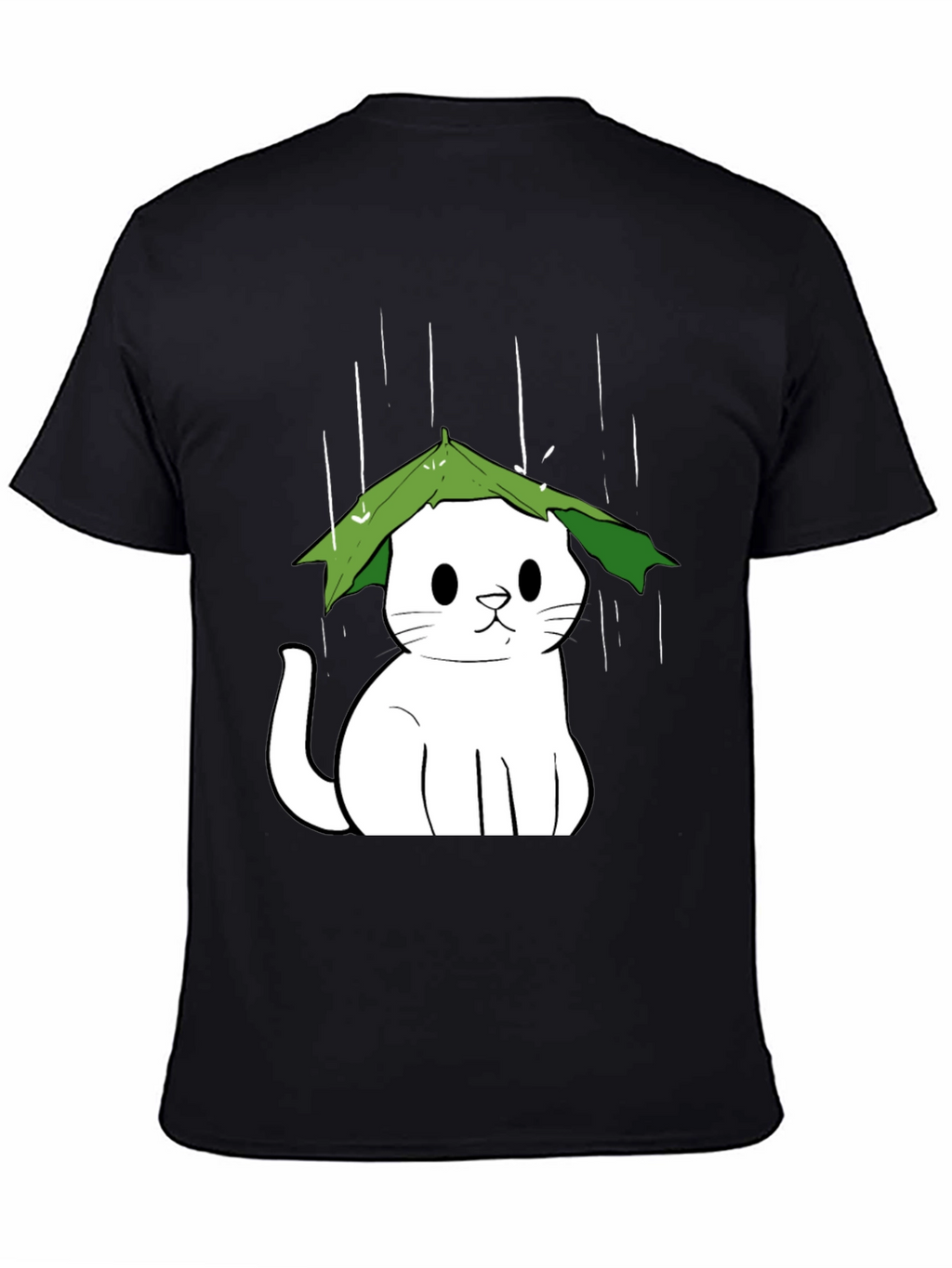 Cat Under Leaf Umbrella T-Shirt