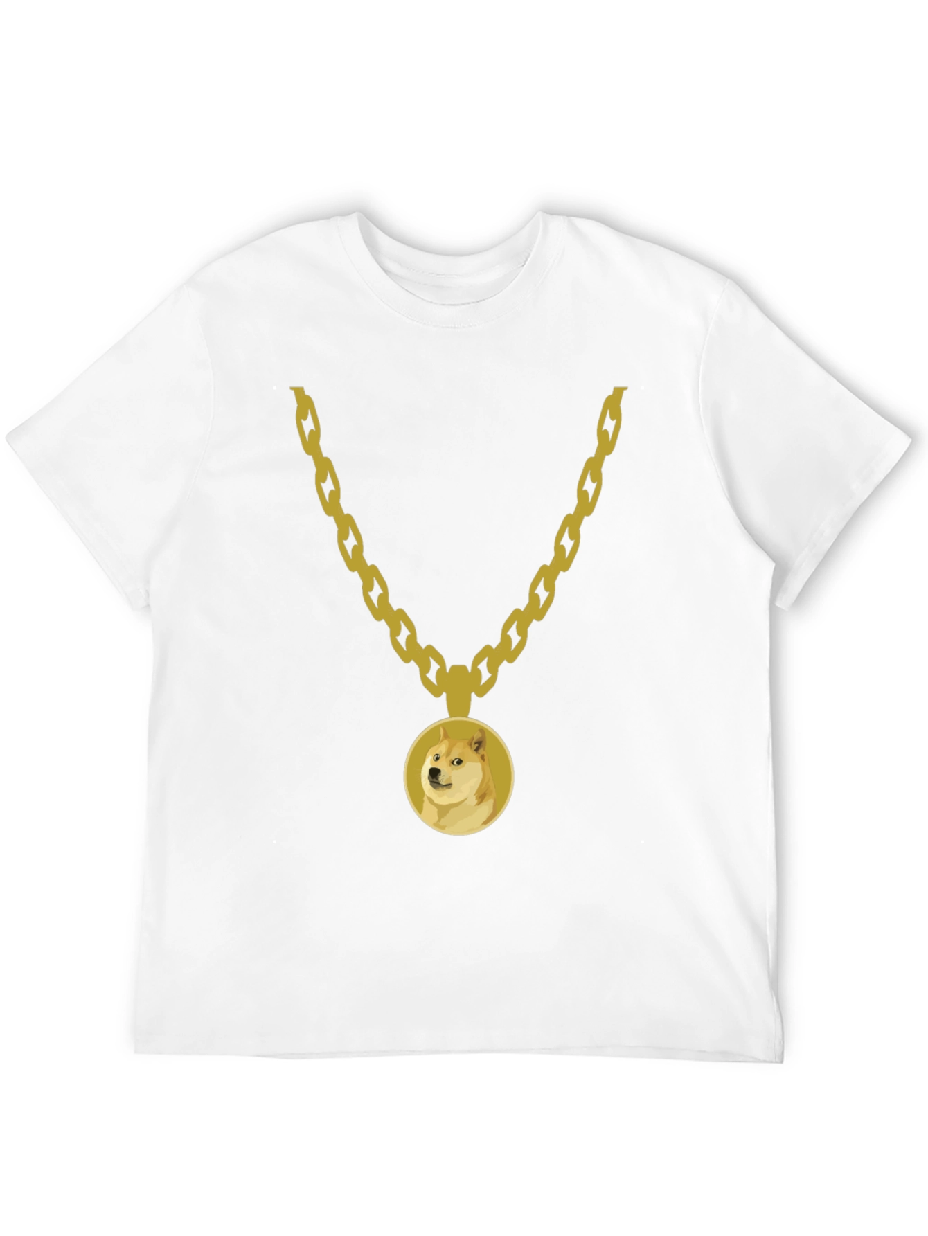 Doge Gold Chain Black Tee - Trendy Meme Apparel