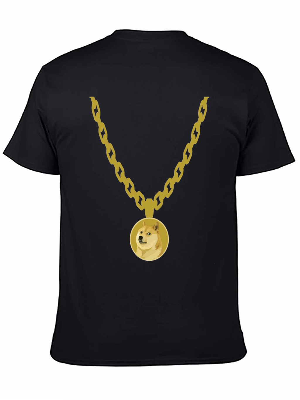 Doge Gold Chain Black Tee - Trendy Meme Apparel