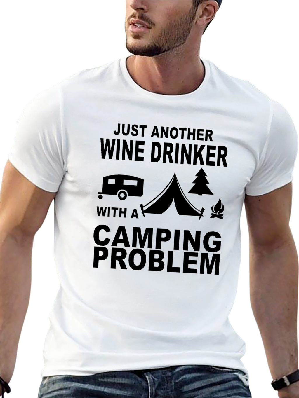 Wine Drinker Camping Problem Graphic Tee