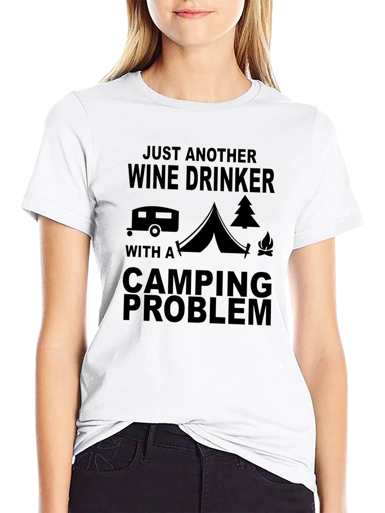 Wine Drinker Camping Problem Graphic Tee