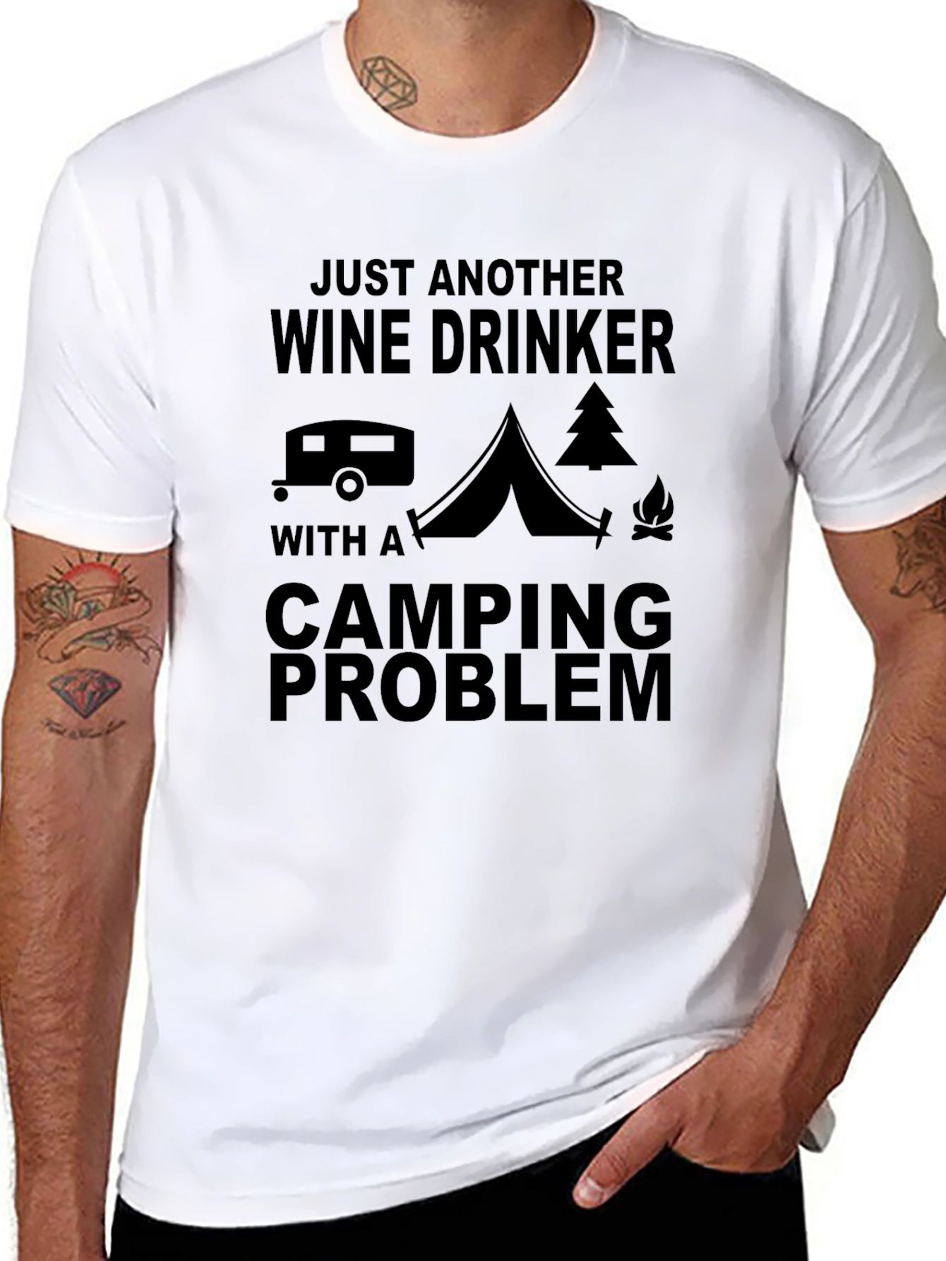 Wine Drinker Camping Problem Graphic Tee