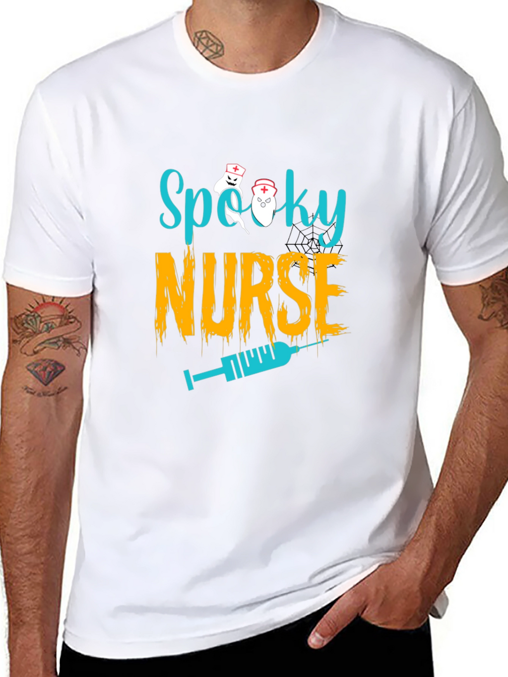 Spooky Nurse Halloween T-Shirt - Unique Design