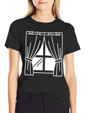 Window Graphic T-Shirt - Black Cotton Tee